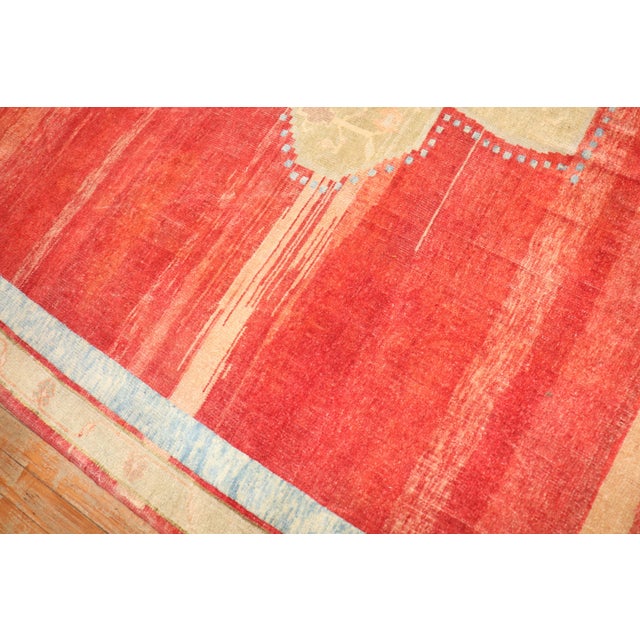 Zabihi Rug Collection Red Turkish Kars Rug Dated 1906 - 6'7" x 8'6" For Sale - Image 10 of 11