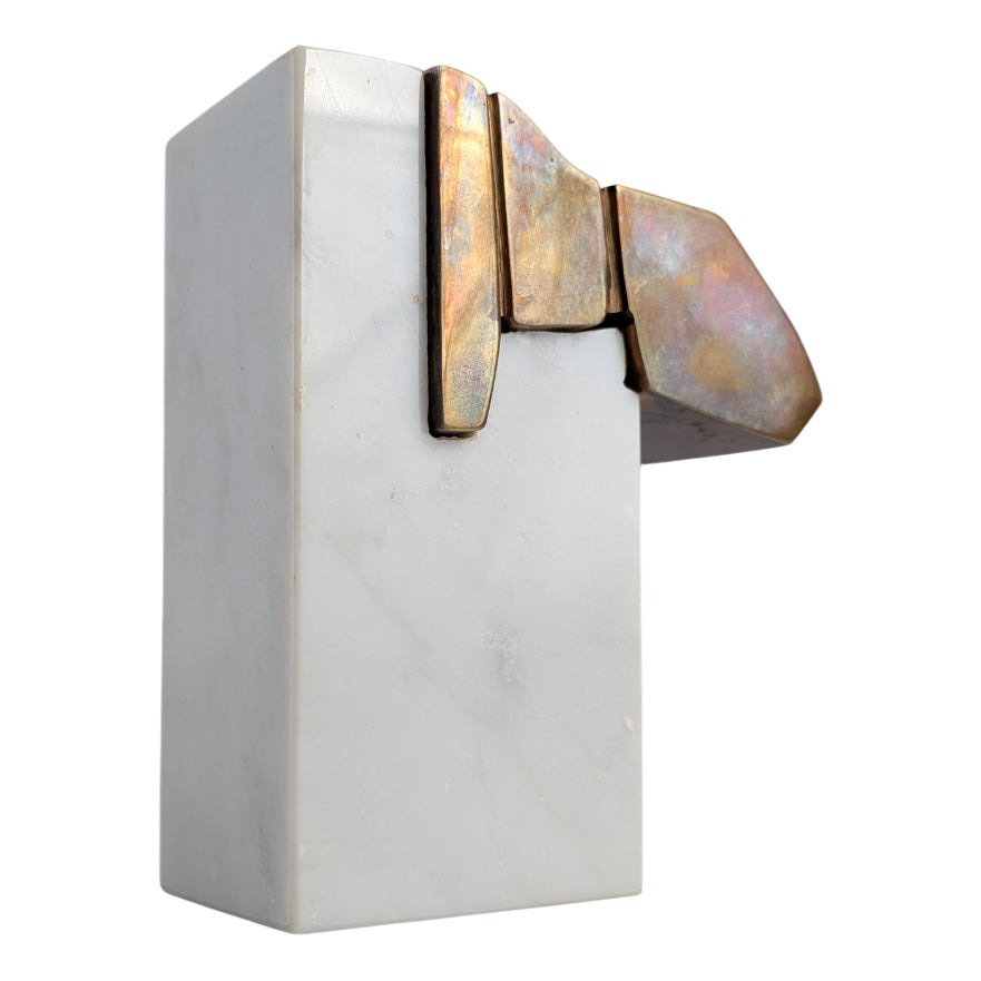 Brutalist Sculpture in Marble and Bronze by Jesus Molina, 1970s | Chairish