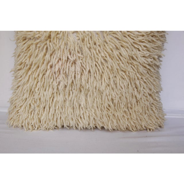 2020s Naturel Sheep Wool Rug Pillow Cover For Sale - Image 5 of 13