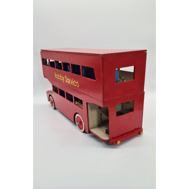 Red Large Vintage Wooden London Bus, 1970s For Sale - Image 8 of 13