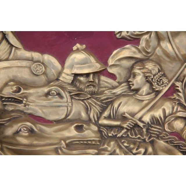 Gold & Red Warrior Ceramic Plate, 1960s For Sale - Image 4 of 13