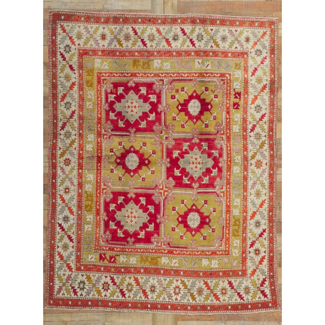 Vintage Turkish Oushak Rug with Modern Style - 06'01 x 07'10 For Sale - Image 9 of 10