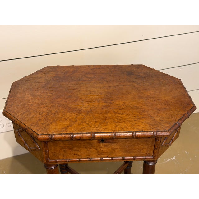 19th Century Faux Bamboo Sewing Table For Sale In Nashville - Image 6 of 11