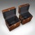 Pair of Late Vintage Campaign Luggage Trunks, English Leather Bedside Nightstand For Sale - Image 9 of 12