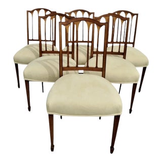 Mid 20th Century Vintage English Dining Chairs - Set of 6 For Sale