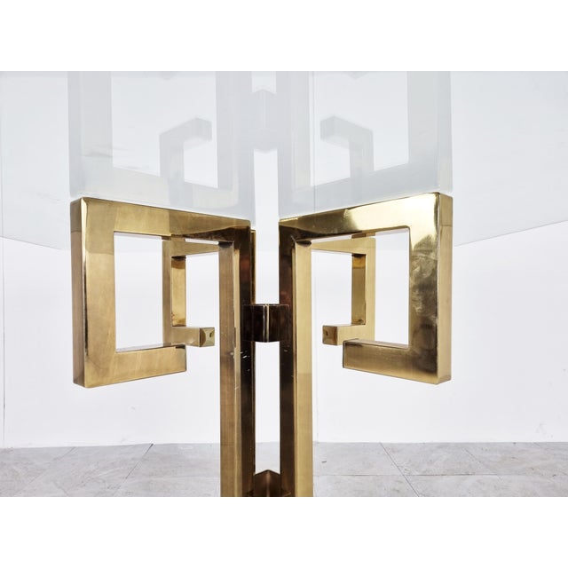 Geometrical Brass Dining Table, 1970s For Sale - Image 9 of 11