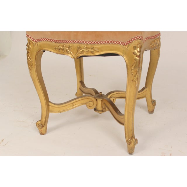 Louis XV Style Gilt Wood Bench For Sale - Image 4 of 11