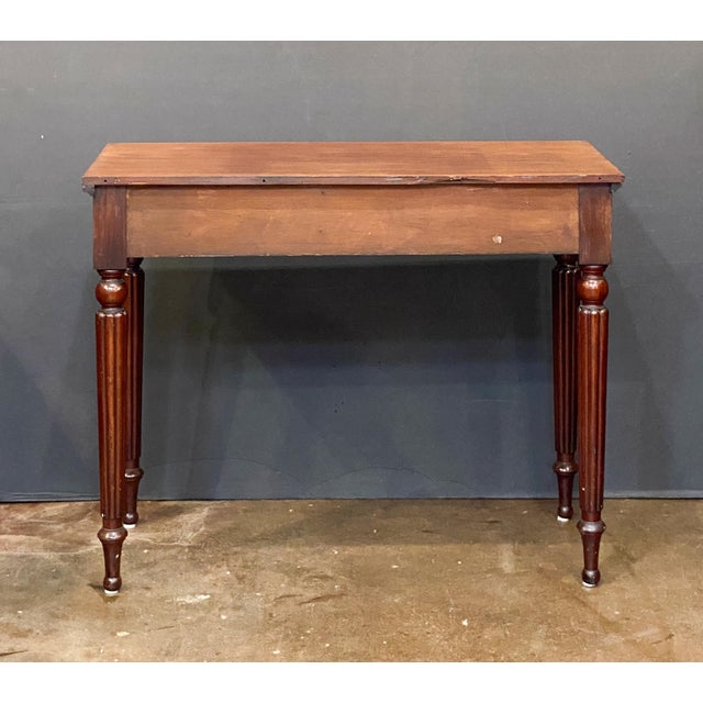 English Console Serving or Hall Table of Mahogany With Two Drawers For Sale - Image 12 of 12