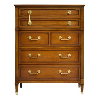 Mid Century Transitional 5 Drawer Highboy by Drexel For Sale