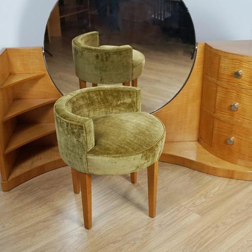 Wood Art Deco Dressing Table and Stool Set by Betty Joel, 1930s For Sale - Image 7 of 9