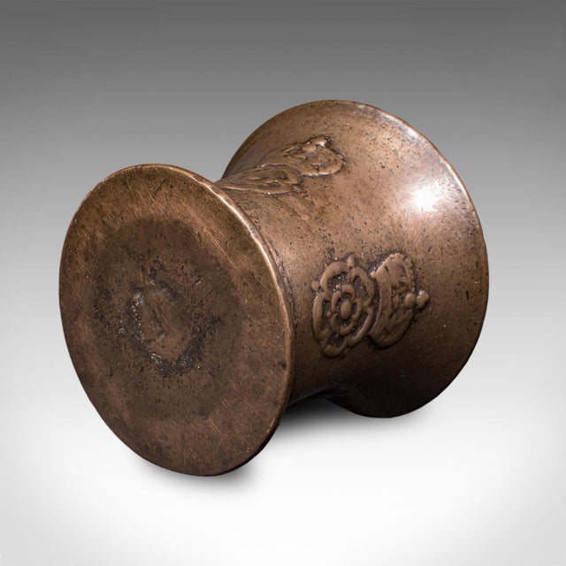 Brown Antique Apothecary Mortar & Pestle, English, Bronze, Kitchen, Chemist, c.1650 For Sale - Image 8 of 10
