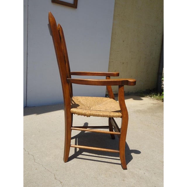 Wood and Straw Grandfathers Armchair, 1980s For Sale - Image 11 of 18