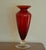 1950s Large 1950s Red Swiral Venetian Italian Glass Trumpet Pedestal Vase With Gold Leaf Aventurine For Sale - Image 5 of 10