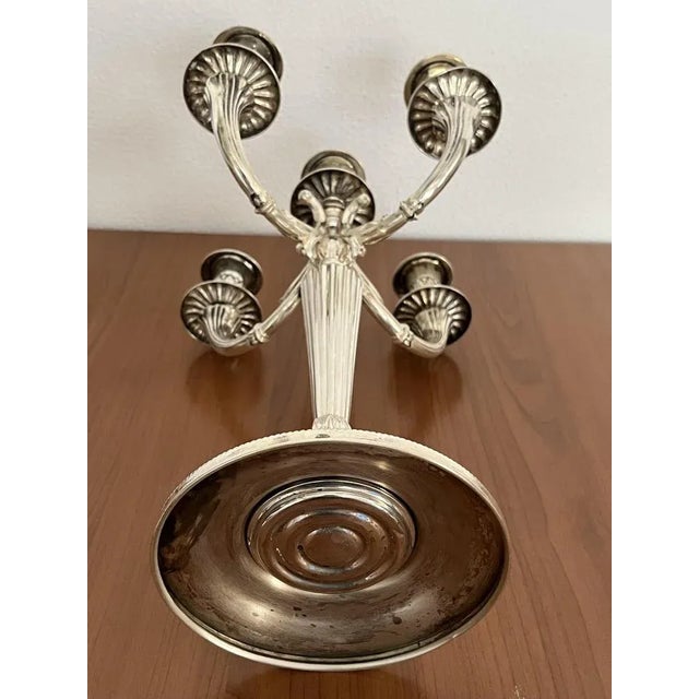 Italian Candleholders in Silver, 1980s, Set of 2 For Sale - Image 3 of 7