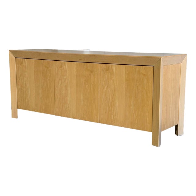 In Style of Skovby Blonde Maple 3-Door Сredenza With Hidden Drawer Danish Vintage Design For Sale