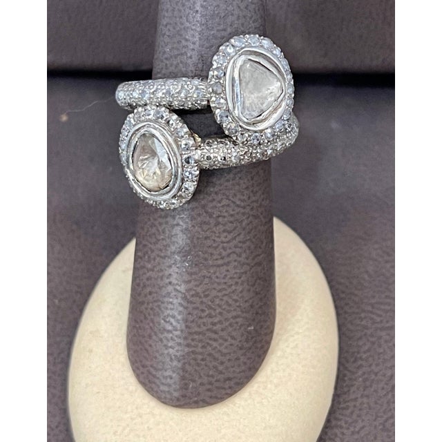 Mughal Magnificenct Traditional Kundan Polki Rose Cut Diamond Ring Gold & 925 For Sale - Image 17 of 18