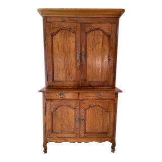 Antique French Cherrywood Buffet Deux Corp For Sale