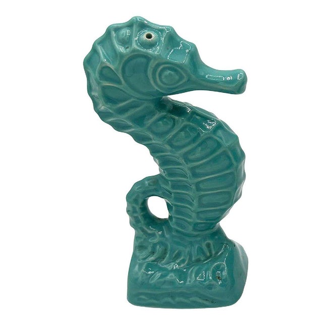 Teal 1990s Modernist Ceramic Trader Vic's Hawaii Seahorse Tiki Mug, Salt & Pepper Set For Sale - Image 8 of 9