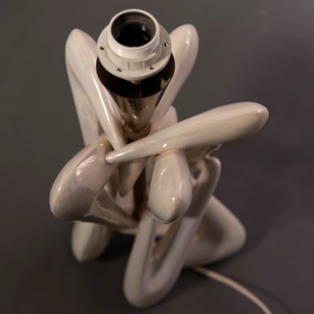 Italian Lamp in Glazed Ceramic For Sale - Image 3 of 11