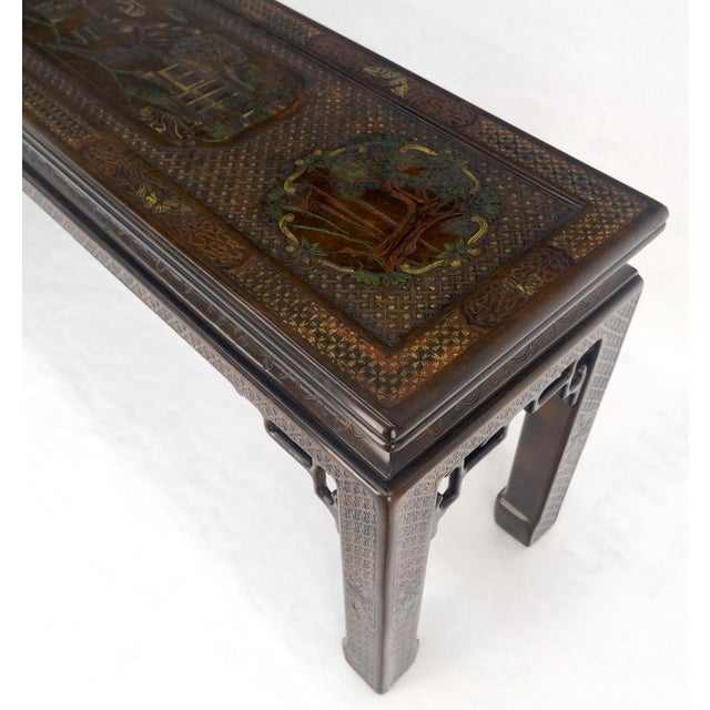Very Fine John Widdicomb Lacquer Painted Decorated Console Sofa Table MINT For Sale - Image 16 of 16