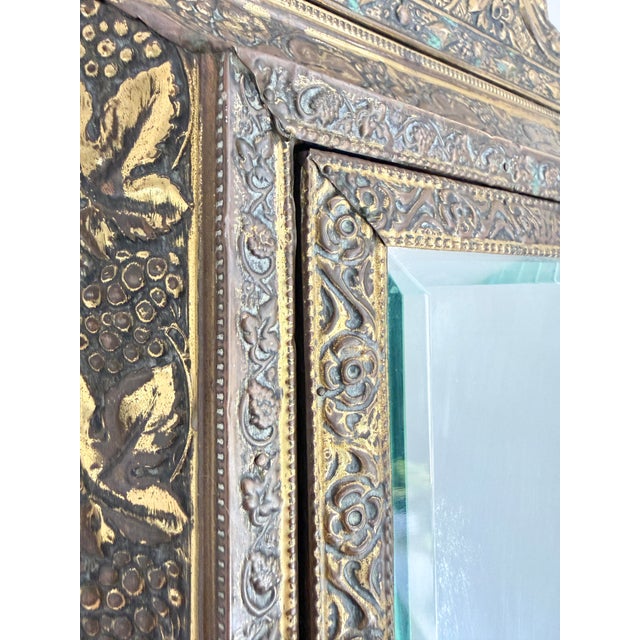 Antique Victorian Wall Cabinet with Beveled Mirror and Brush, Late 19th Century For Sale - Image 10 of 17