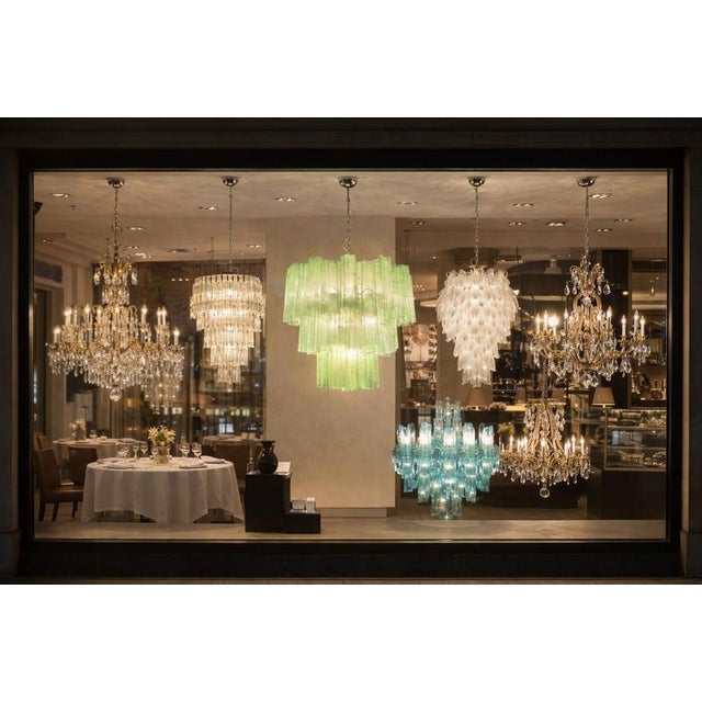 Italian vintage chandelier in Alabaster glass and nickel-plated metal structure. The armor polished nickel supports 48...