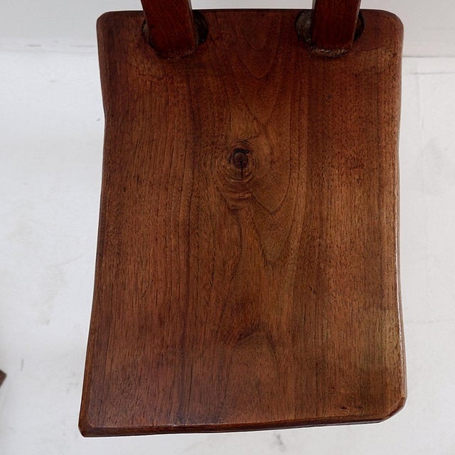Wood Brutalist Chair from Mobichalet, Belgium, 1950s, Set of 4 For Sale - Image 7 of 16