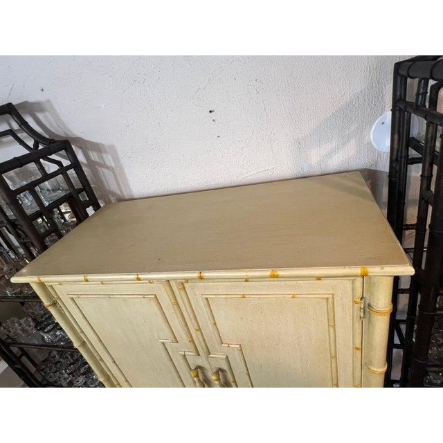 1970's Faux Bamboo Yellow Armoire by Century Furniture For Sale - Image 16 of 18