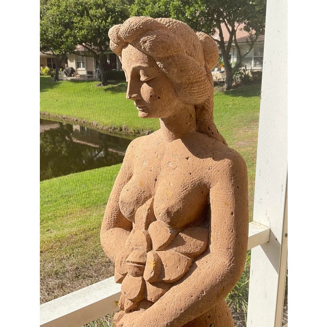 Hand-Carved Sandstone Female Sculpture For Sale - Image 12 of 13