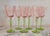 Set of Six (6) Pink & Green Sommelier-Style Wine Glasses – Handcrafted Artisan Glassware A rare set of six hand-blown wine...