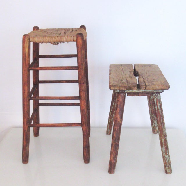 1920s Vintage Folk Art Stool, 1920s For Sale - Image 5 of 12