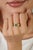 Green 14k Yellow Gold Oval-Cut Natural Emerald & Diamond Promise Ring Size 4 For Sale - Image 8 of 17