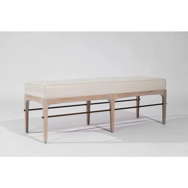 Carlos Solano-Granda Carlos Solano-Granda Linear Bench in Limed Oak and Bronze Series 60 For Sale - Image 4 of 12
