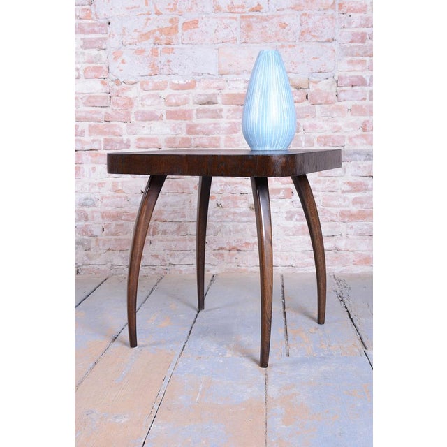 Brown Czech Art Deco Spider Table in Oak attributed to J. Halabala for Up Závody, 1940s For Sale - Image 8 of 14