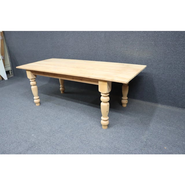 2020s Unfinished Pine Farm Table For Sale - Image 5 of 9