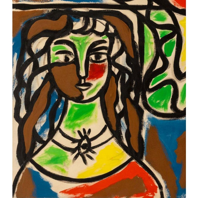 Walter Gaudnek (Czech, 1931-2022), Untitled (Abstract Figural Composition), Oil on Canvas, circa 1970, signed lower right,...