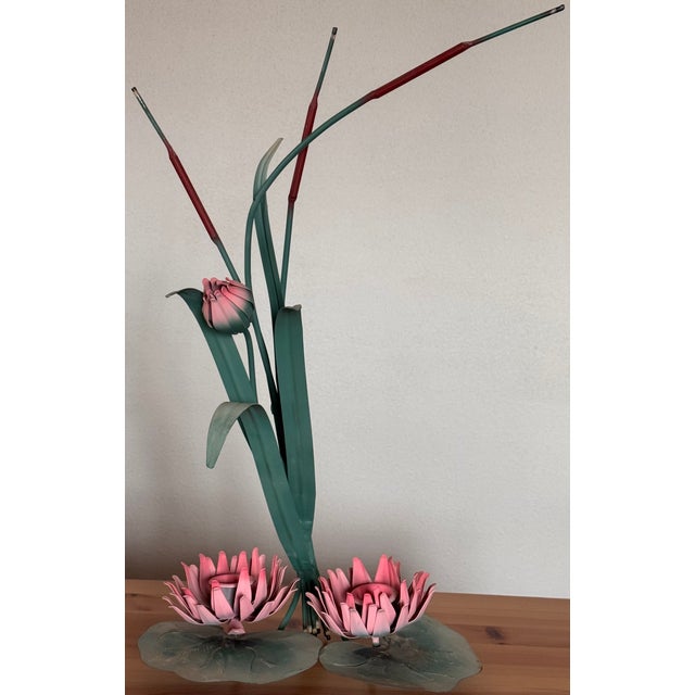 Vintage 1960's Tole Painted Italian Candle Wall Sconce For Sale - Image 4 of 10