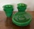 Chinoiserie Antique 19th Century Chinese Bright Green Peking Glass Tea Cups & Saucers - Set of 4 For Sale - Image 3 of 18