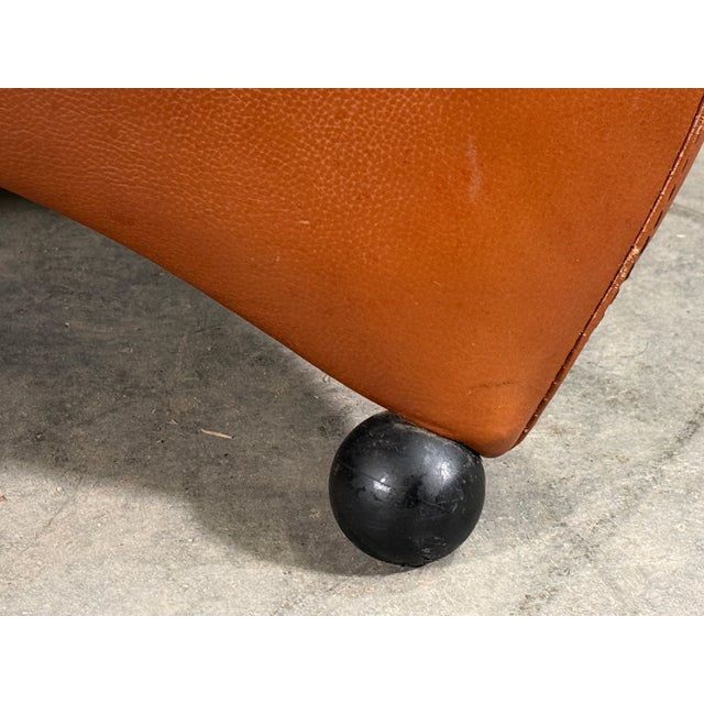 Gerard Van Den Berg Style Leolux Cognac Leather Lounge Chair and Ottoman, Netherlands, 1990s For Sale - Image 12 of 16
