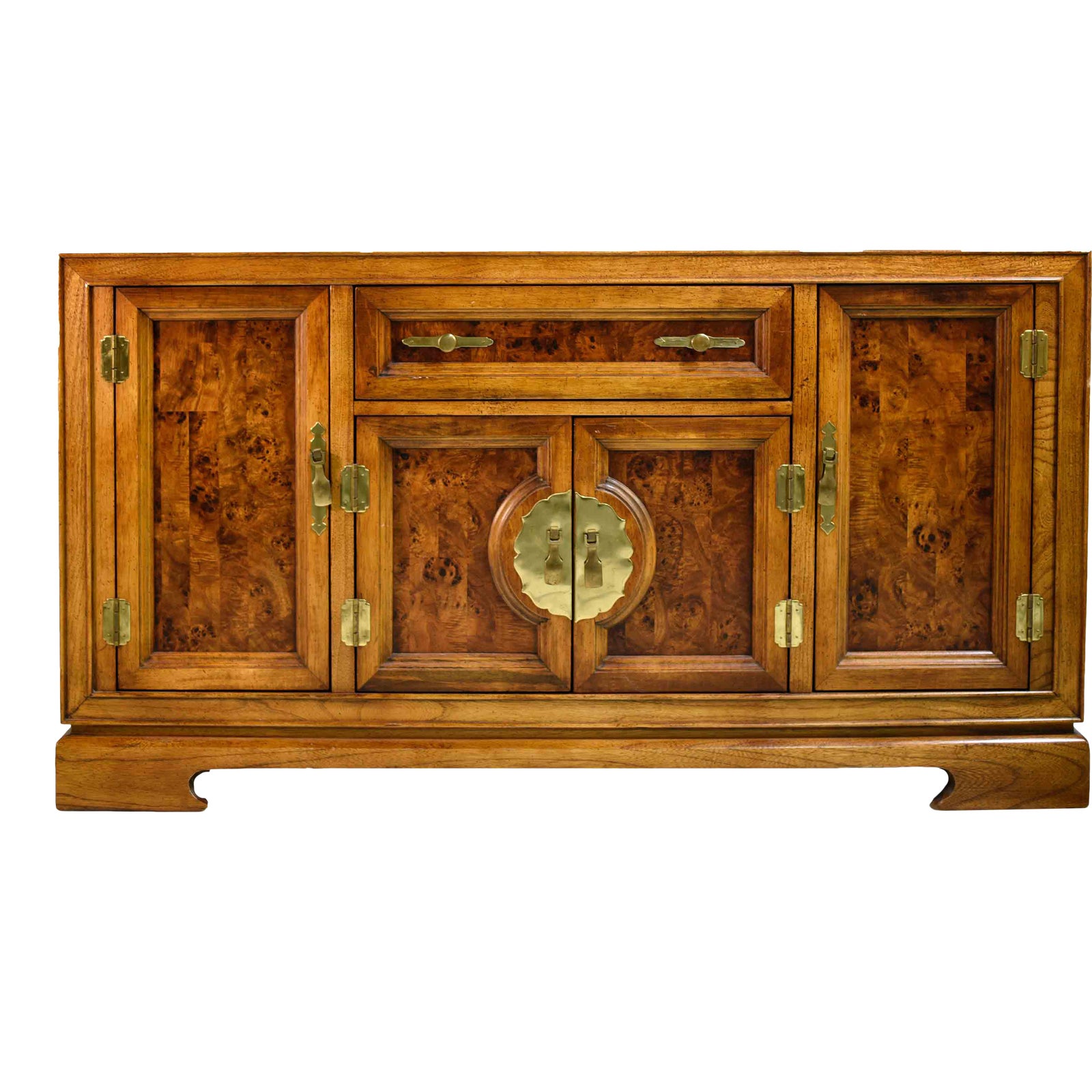 1970s Chinoiserie Burl Wood Buffet by Bernhardt Chairish
