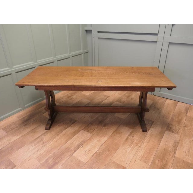 Arts & Crafts Golden Oak Refectory Dining Table, 1880 For Sale - Image 3 of 8