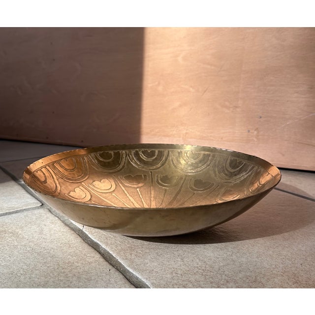 Antique Art Deco Bowl in Brass from Harjes Metallkunst Bremen, Germany, 1920s For Sale - Image 13 of 13