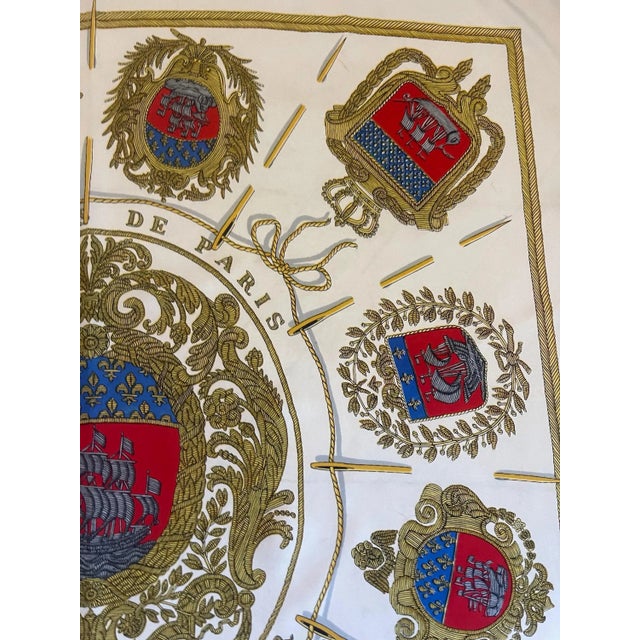 1950s Hermès Silk Scarf “Les Armes De Paris” 2, 1954 For Sale - Image 5 of 8