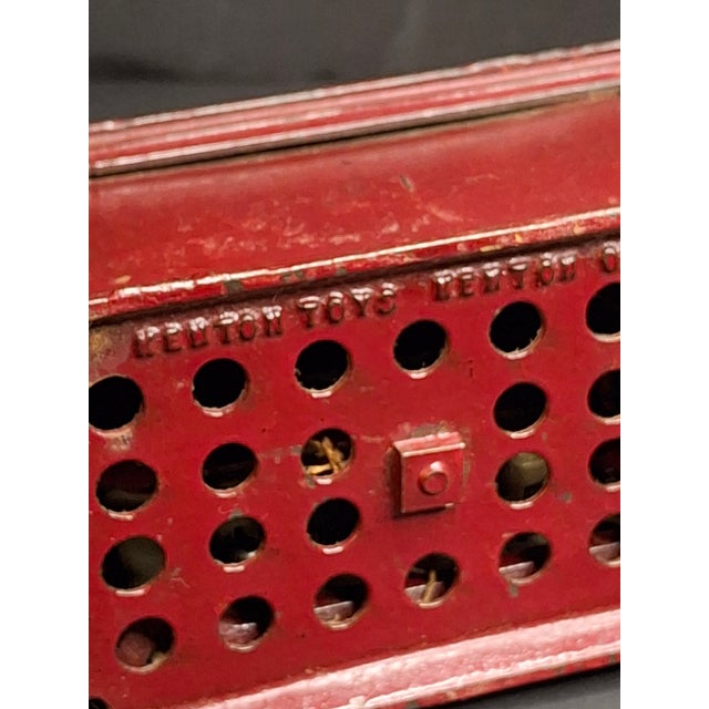 Antique Kenton Toys Cast Iron Radio Bank 1920s Small 3-Dial Safe Red Paint For Sale - Image 11 of 15