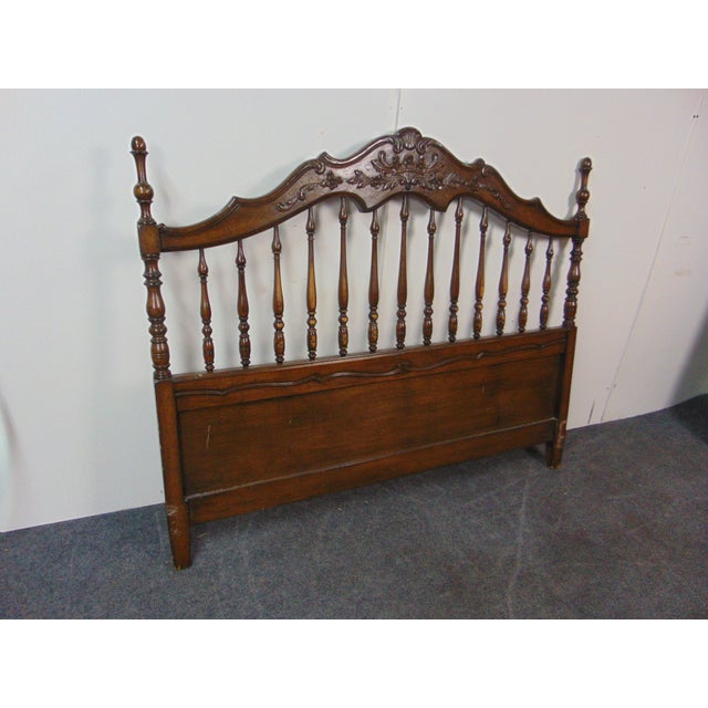 Country French Oak Carved Queen Size Headboard Chairish