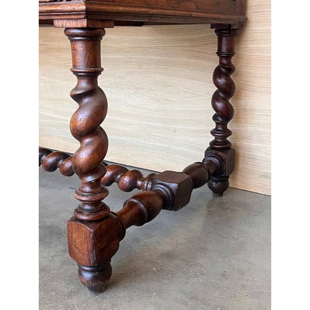 Antique Spanish Oak Desk, 1900 For Sale - Image 9 of 10