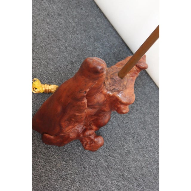 Brown Sculptural Driftwood and Brass Floor Lamp For Sale - Image 8 of 13