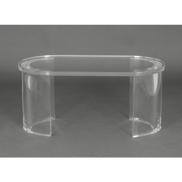 Modern Modern Clear Acrylic Geometric Design Coffee Table For Sale - Image 3 of 7