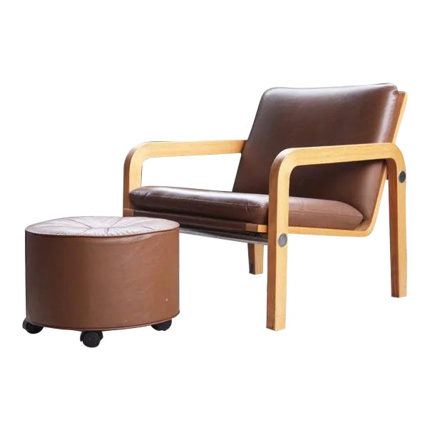 Mid Century Thonet Oak Bentwood & Chrome Armchair For Sale