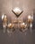 Rare 1970s Brass & Glass Rod Chandelier | 5-Light Vintage Fixture | Restored Mid Century Lighting For Sale - Image 10 of 14